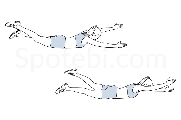 pilates swimming exercise illustration spotebi - چیکار کنم باسنم سریع بزرگ بشه در خانه